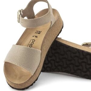 Birkenstock Papillio Glenda Suede Leather Textile Sandals- Sandcastle